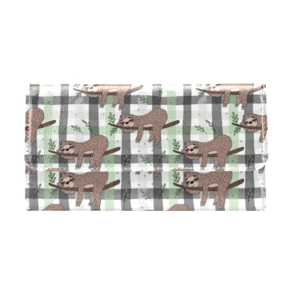 Sloth Print Design LKS301 Women's Trifold Wallet