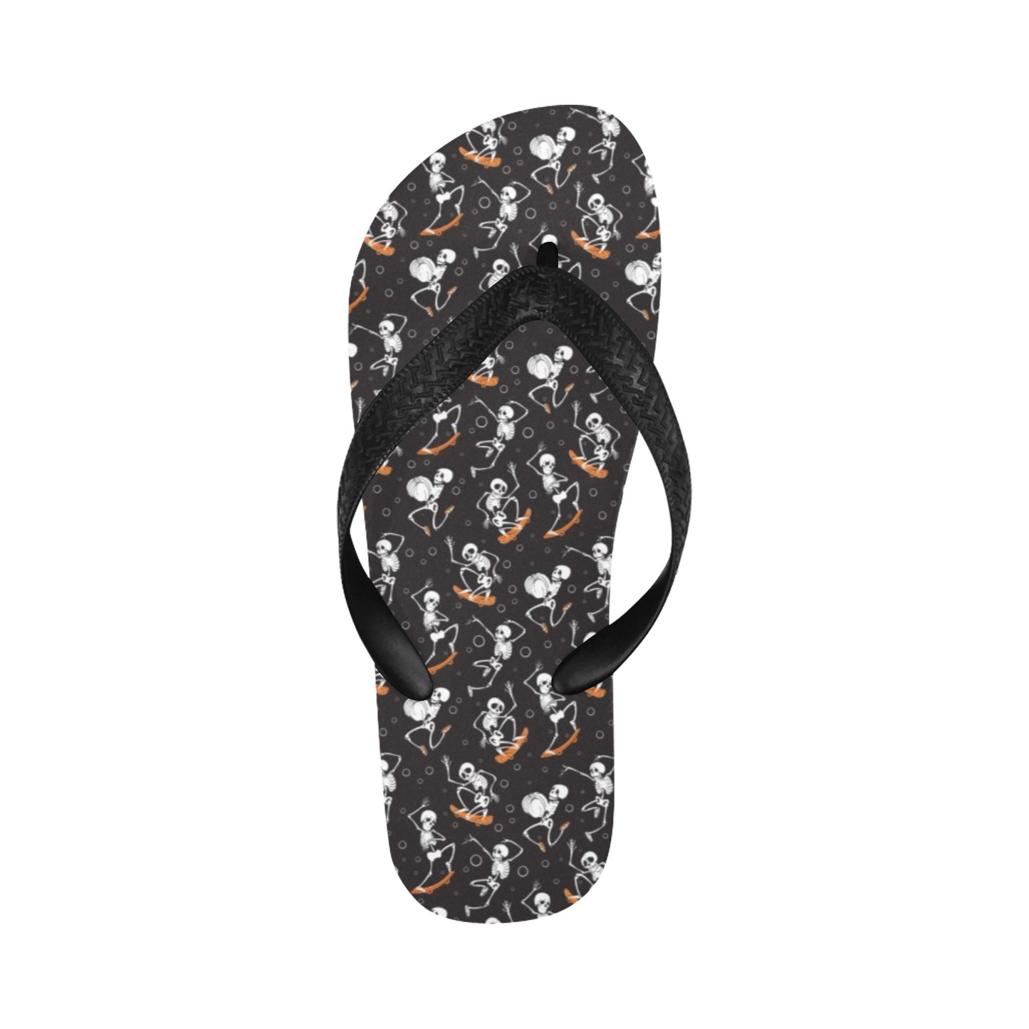 Skateboard With Skeleton Print Design LKS303 Flip Flops