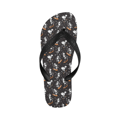 Skateboard With Skeleton Print Design LKS303 Flip Flops