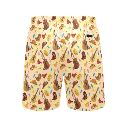 Western Lifestyle Print Design LKS303 Men's Swim Trunks Beach Shorts