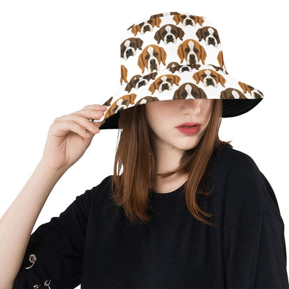 St Bernards Print Design LKS301 Unisex Bucket Hat