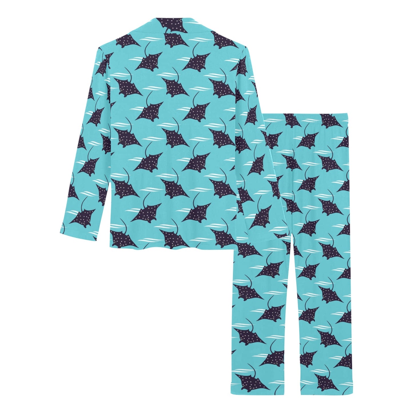 Manta Ray Print Design LKS403 Women's Long Pajama Set
