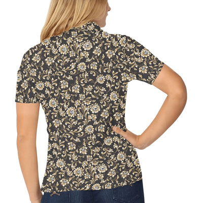 Brocade Pattern Print Design 03 Women's Polo Shirt