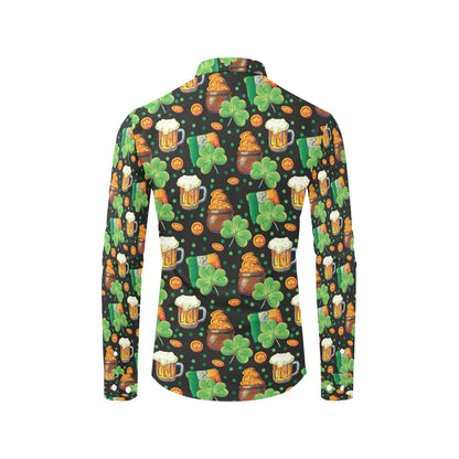 St Patricks Day Print Design LKS303 Men's Long Sleeve Dress Shirt