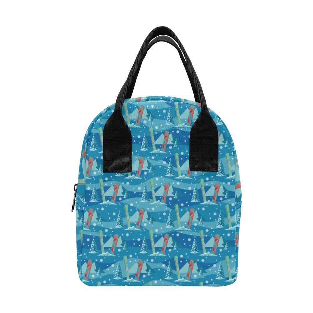 Snowboard Print Design LKS301 Insulated Lunch Bag