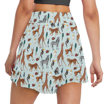 Safari Animal Print Design LKS306 17" Golf & Pickleball Skort with Pockets