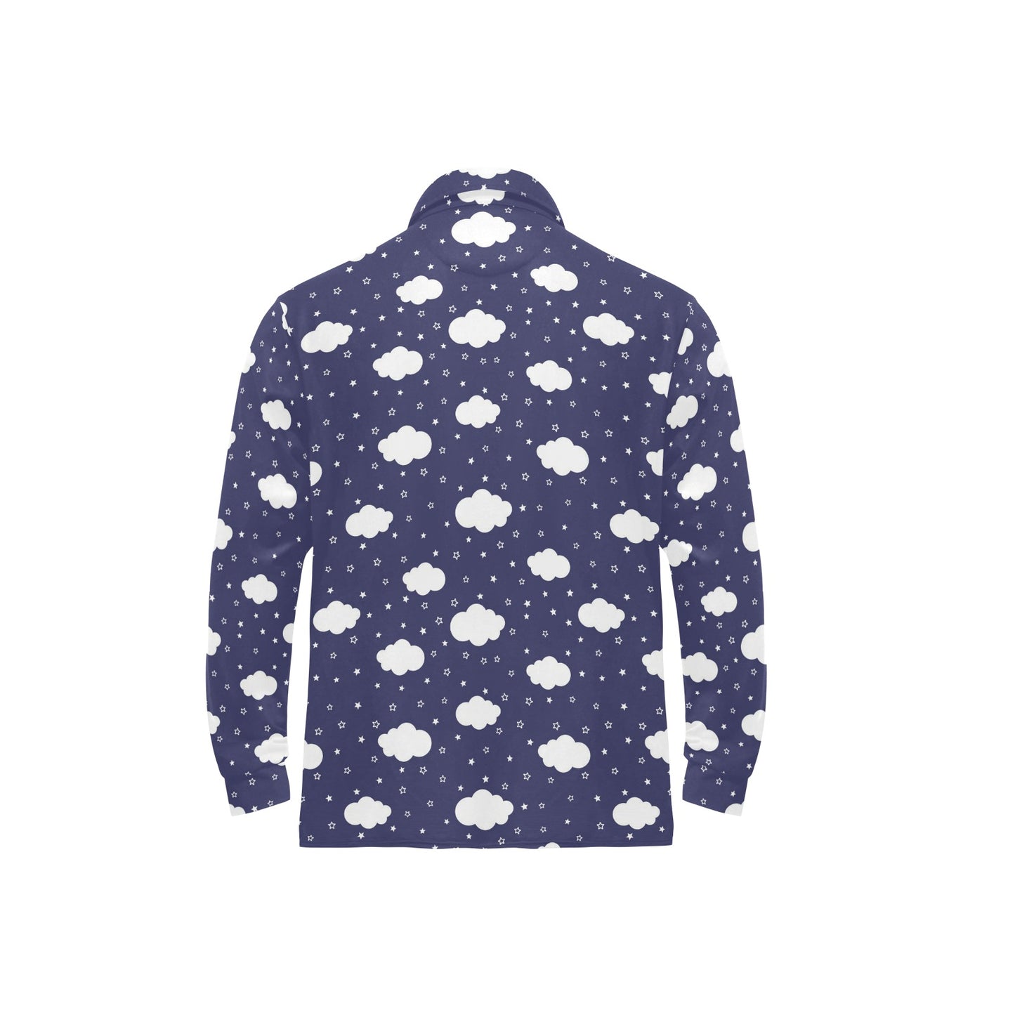 Cloud Pattern Print Design 03 Long Sleeve Polo Shirt For Men's
