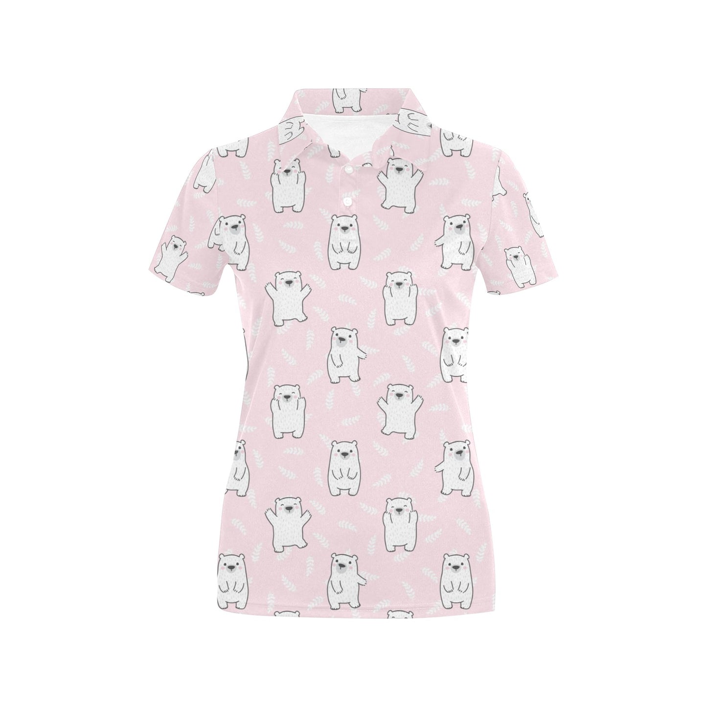 Polar Bear Pattern Print Design PB09 Women's Polo Shirt
