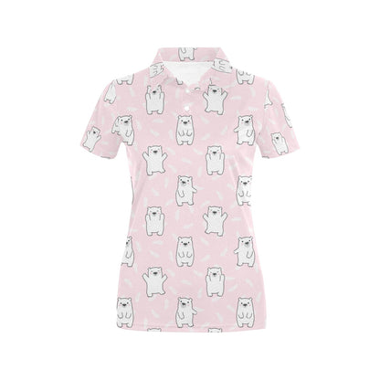 Polar Bear Pattern Print Design PB09 Women's Polo Shirt