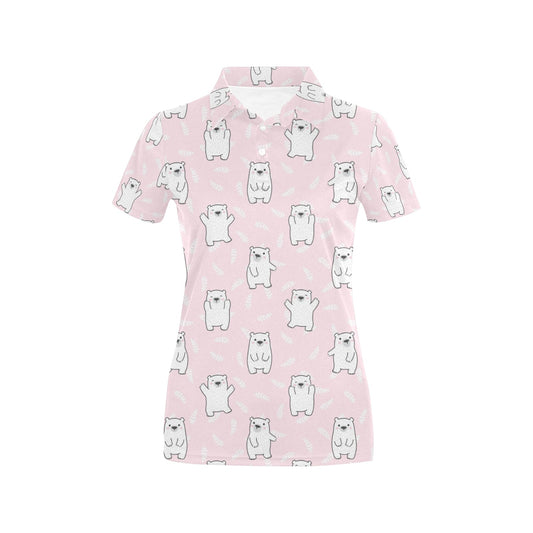 Polar Bear Pattern Print Design PB09 Women's Polo Shirt
