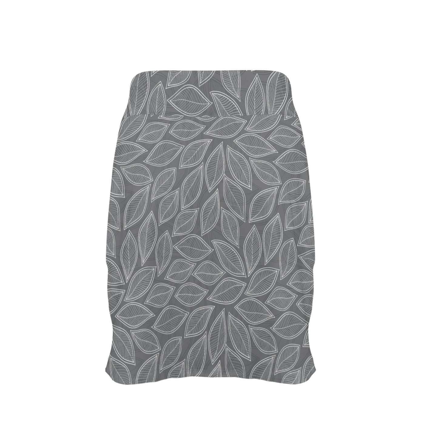 Elm Leave Grey Print Pattern 17" Golf & Pickleball Skort with Pockets