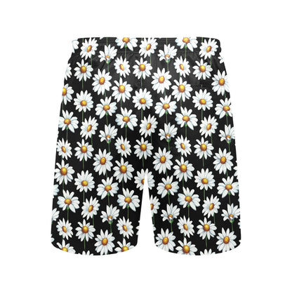 Daisy Print Pattern Men's Swim Trunks Beach Shorts