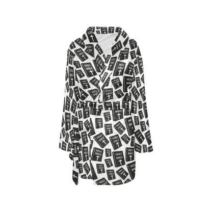 Christian Holy Bible Book Pattern Women's Fleece Robe