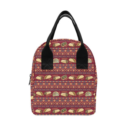 Burrito Taco Print Design LKS302 Insulated Lunch Bag