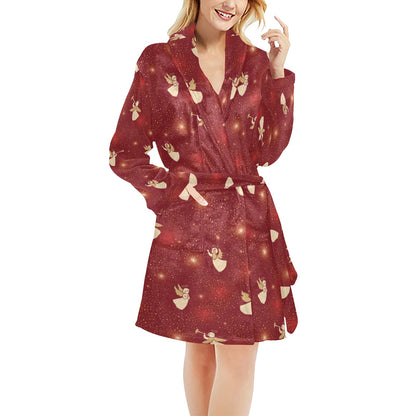Angel Pattern Print Design 07 Women's Fleece Robe