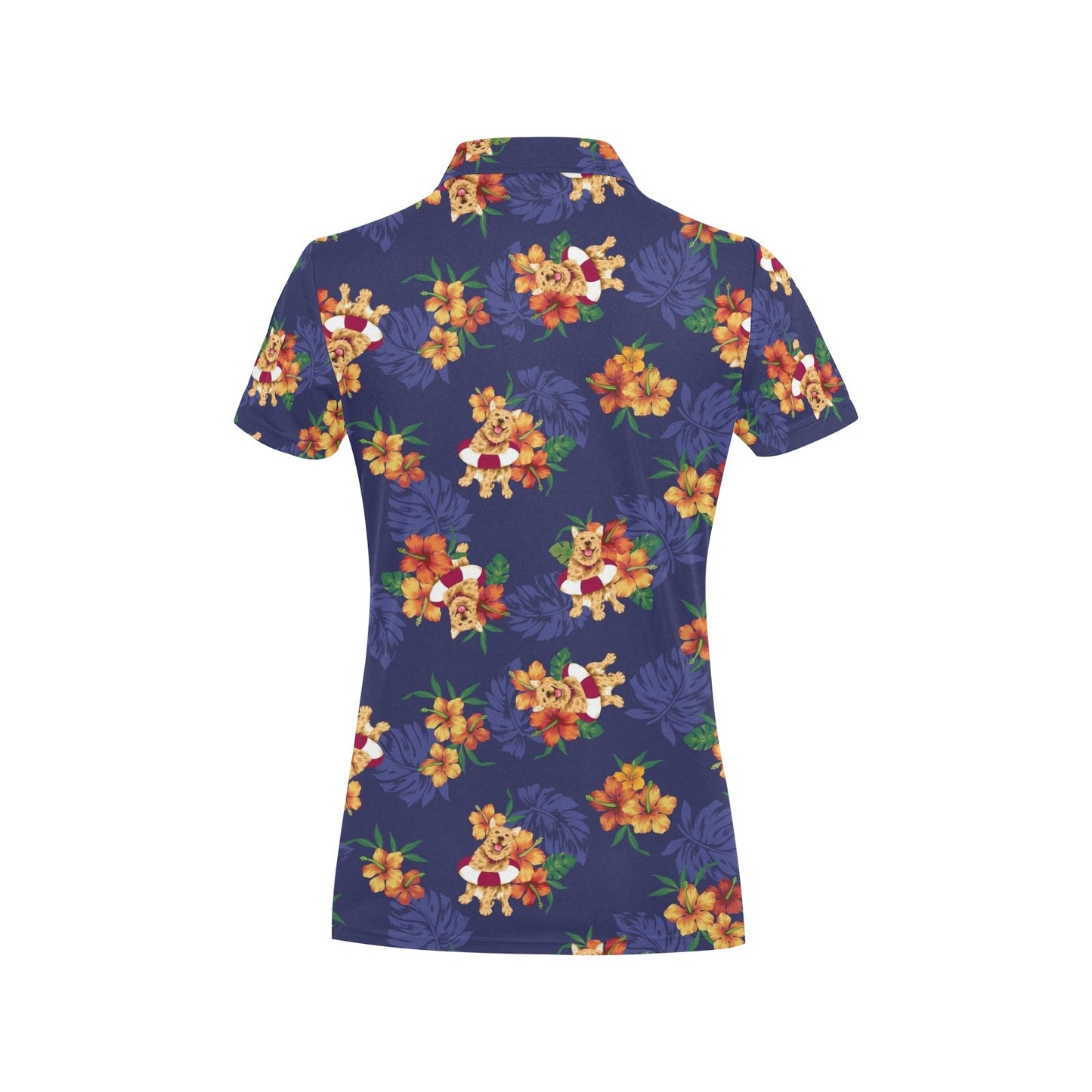 Hawaiian Themed Pattern Print Design H02 Women's Polo Shirt