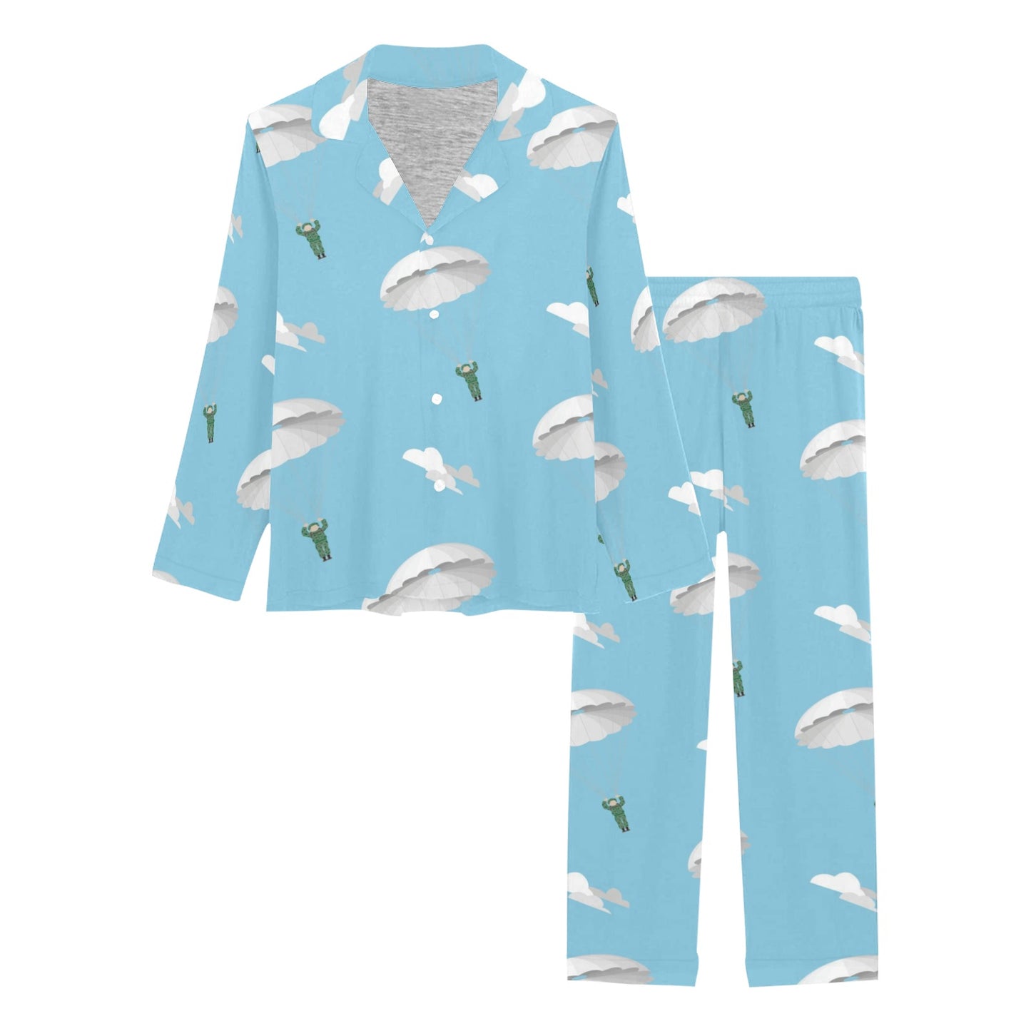 Paratrooper Pattern Print Design A02 Women's Long Pajama Set