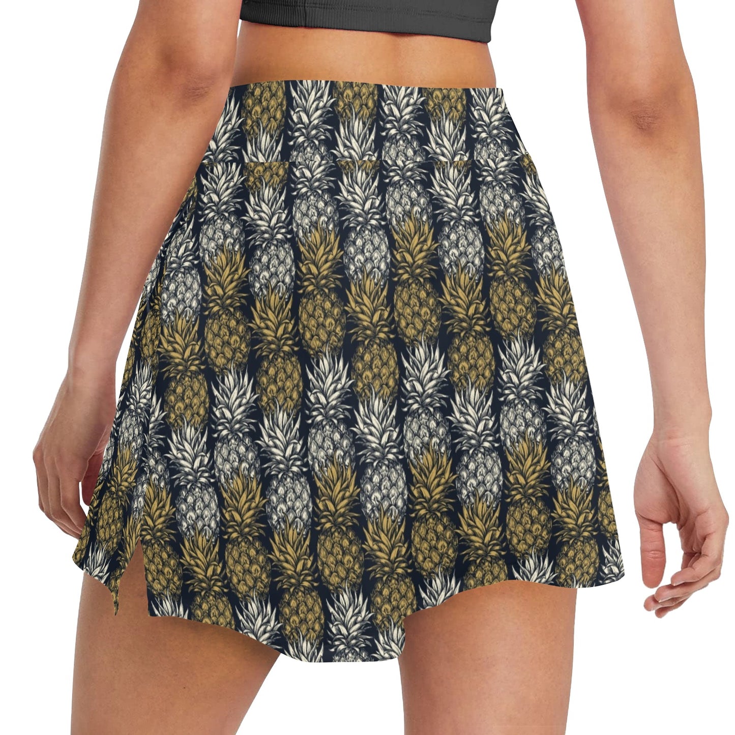 Pineapple Print Design Pattern 17" Golf & Pickleball Skort with Pockets