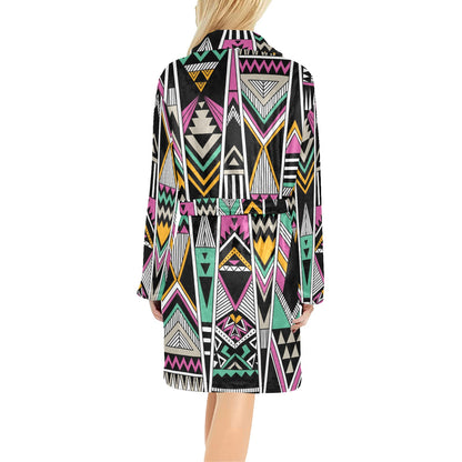 Tribal Aztec Triangle Women's Fleece Robe
