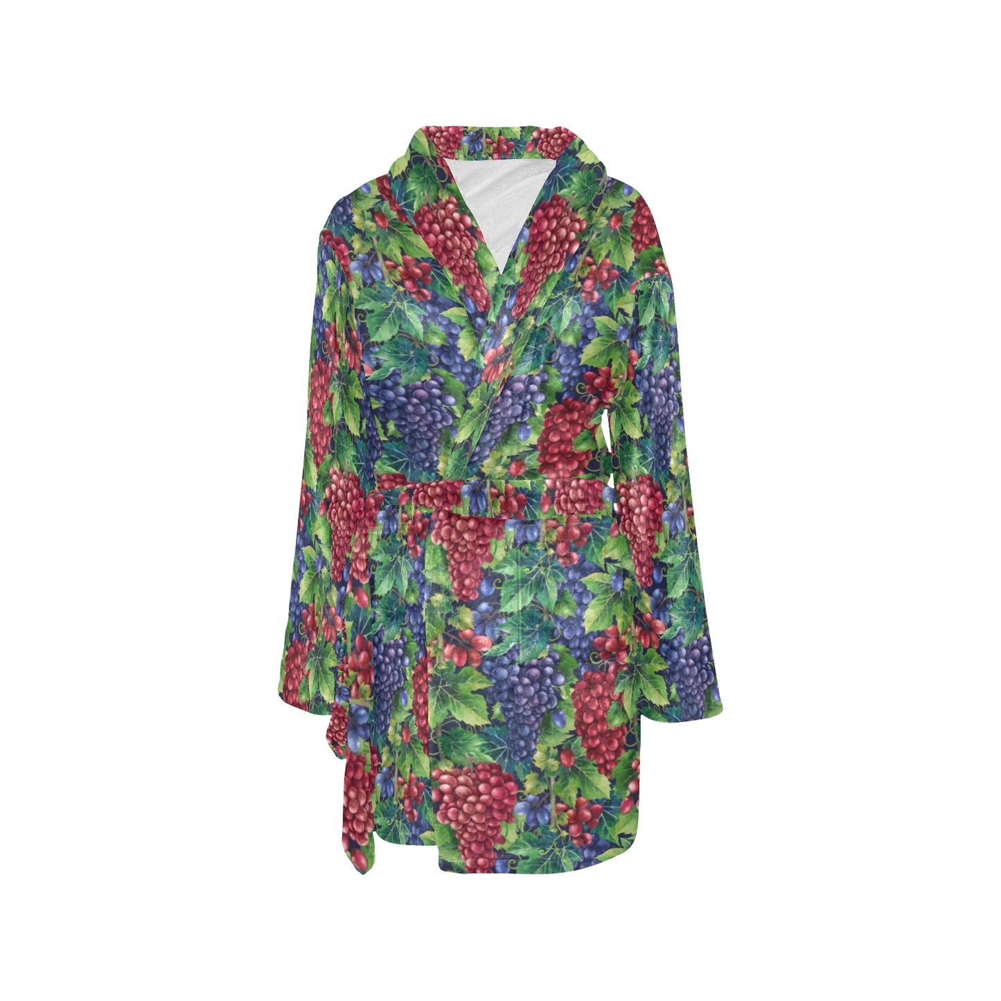 Grape Pattern Print Design GP02 Women's Fleece Robe