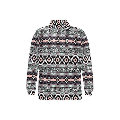 Safari Pattern Print Design LKS302 Long Sleeve Polo Shirt For Men's