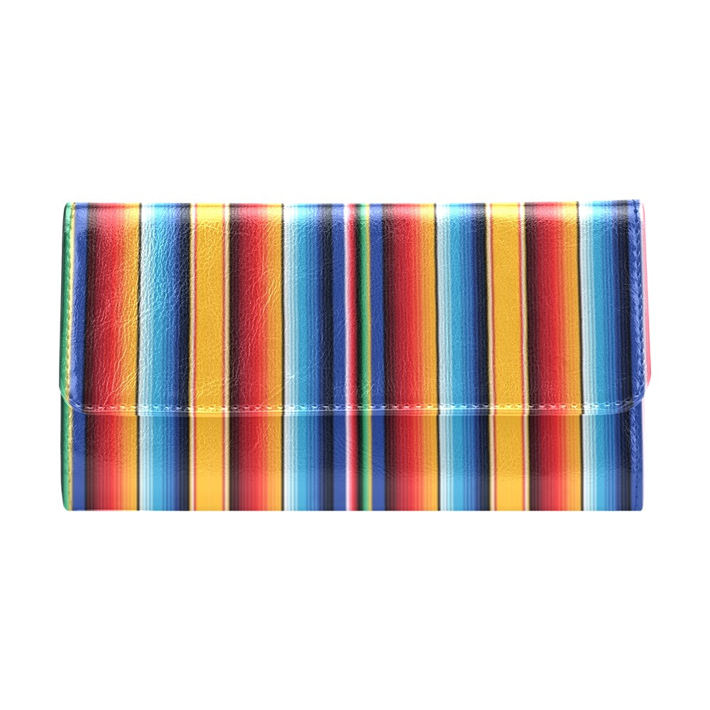 Mexican Blanket Stripe Print Pattern Women's Trifold Wallet