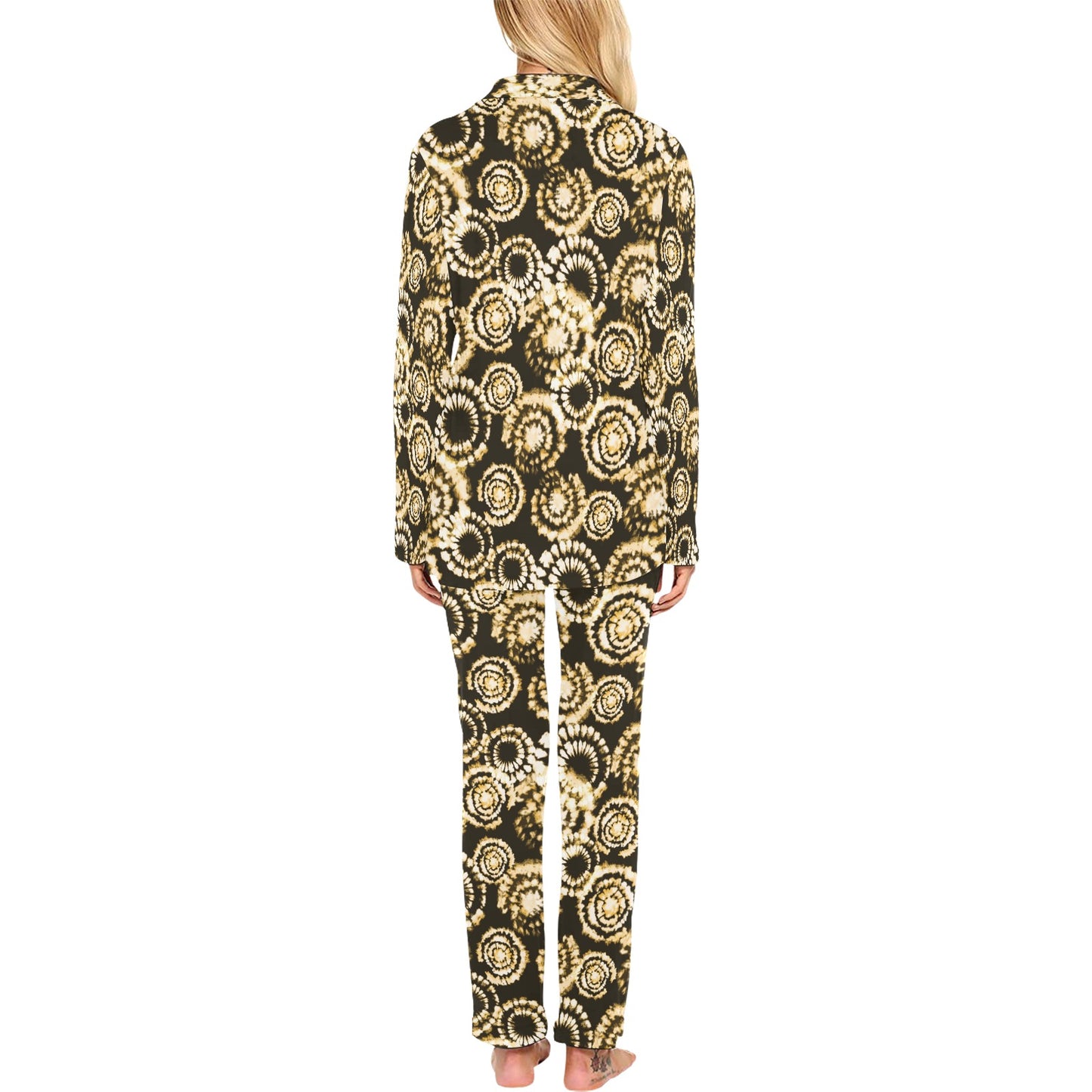 Tie Dye Print Design LKS307 Women's Long Pajama Set