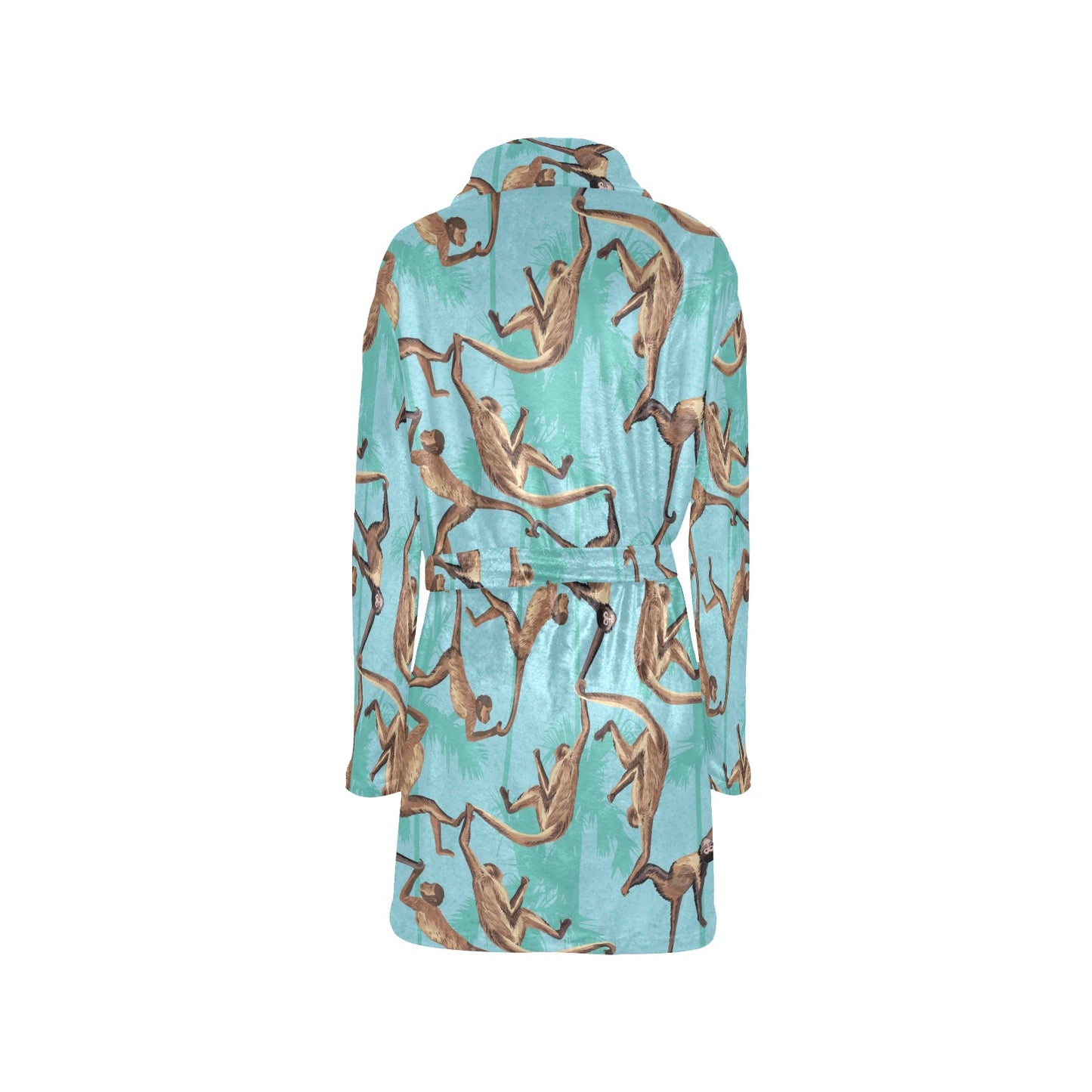 Monkey Pattern Print Design 04 Women's Fleece Robe