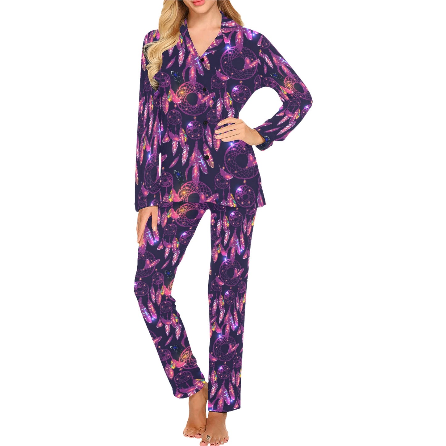 Dream catcher neon Women's Long Pajama Set