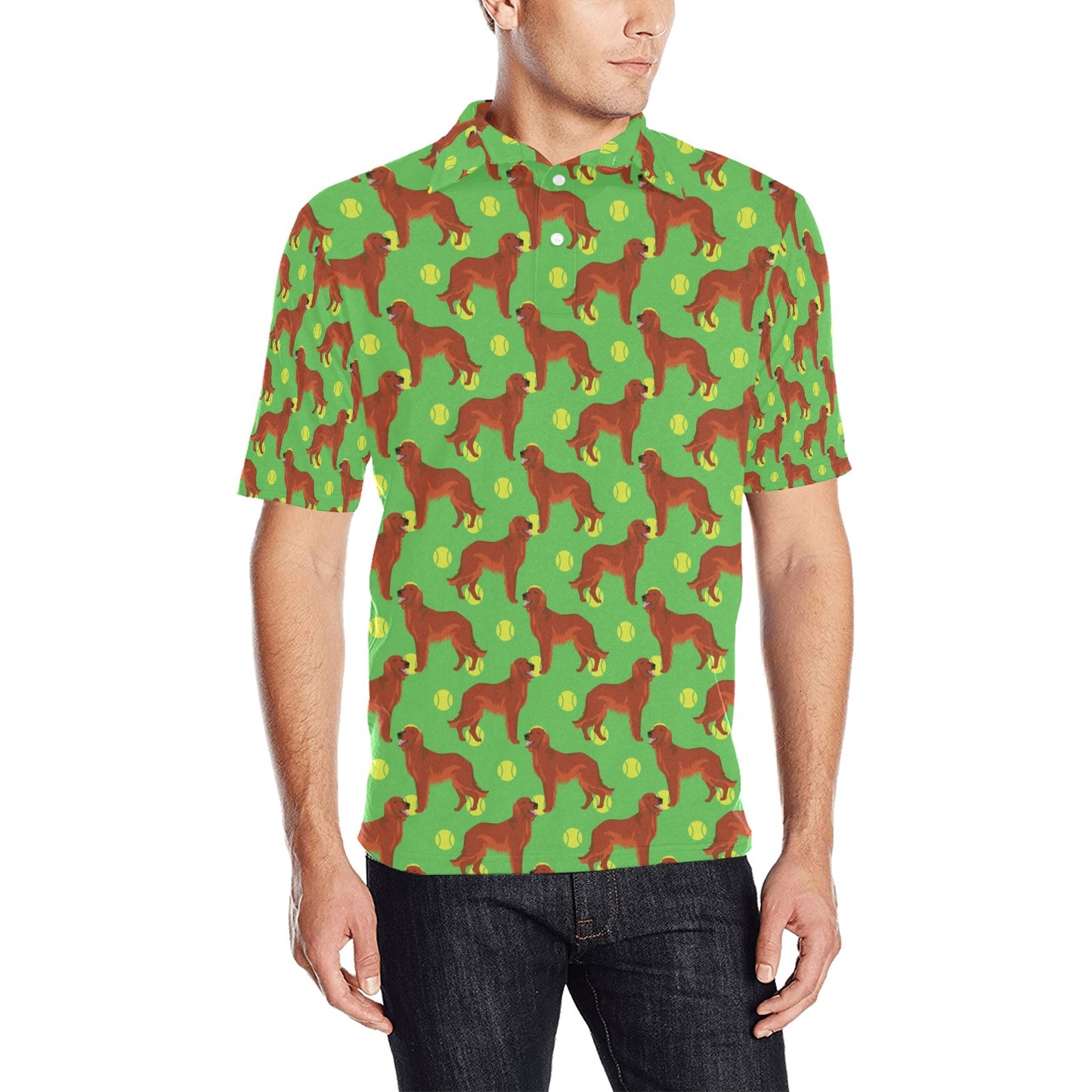 Setters Irish Print Design LKS302 Men Polo Shirt