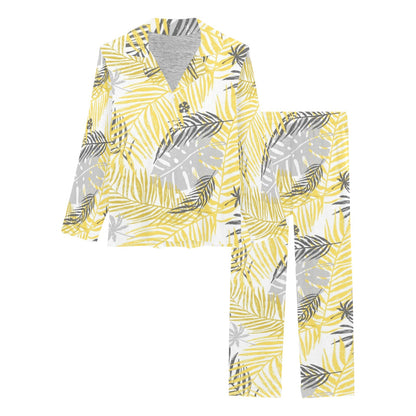 Palm Leaves Pattern Print Design PL012 Women's Long Pajama Set