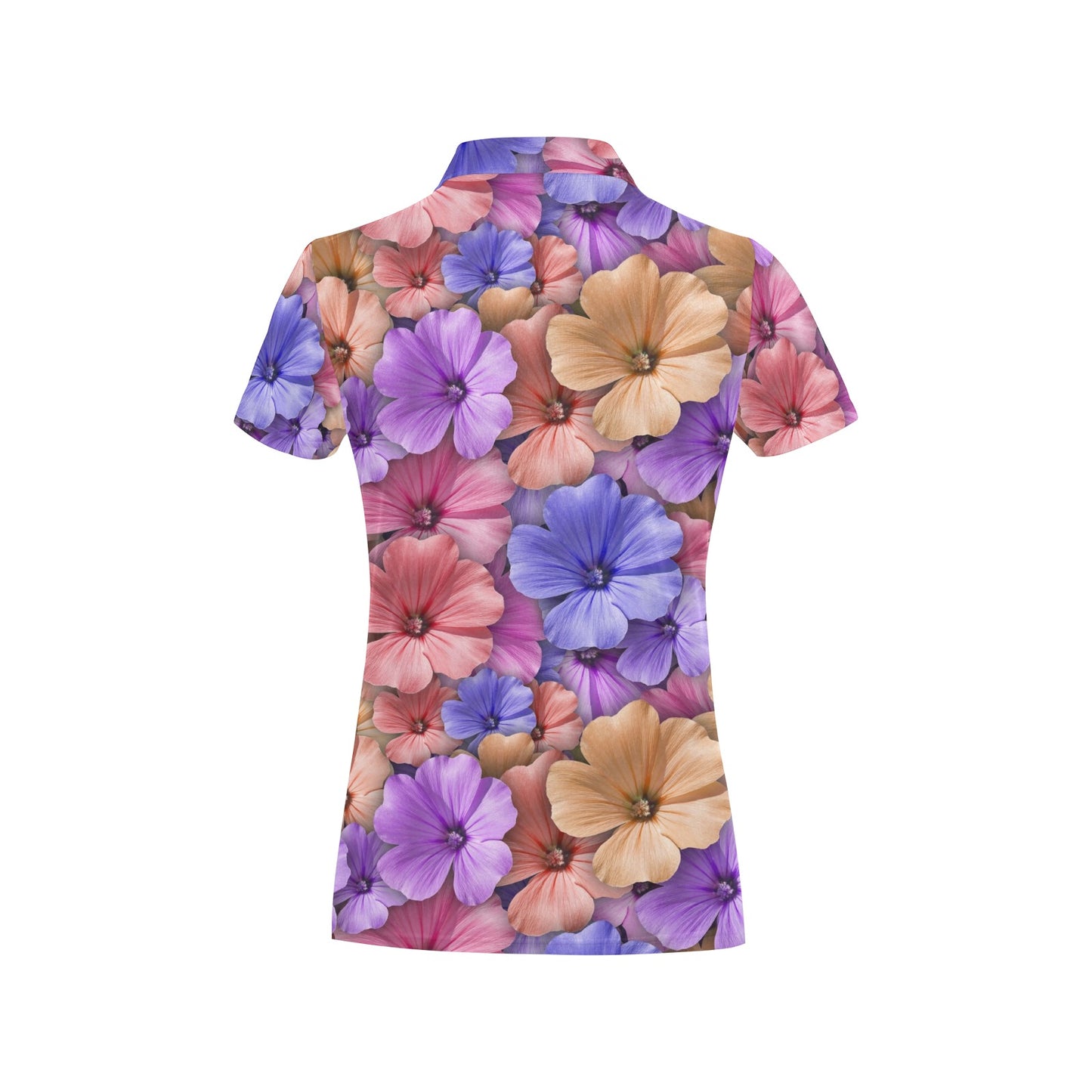 Colorful Geranium Pattern Women's Polo Shirt