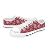 Snowflake Red Print Design LKS302 Women's White Low Top Shoes