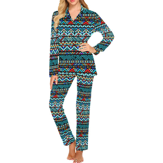 Southwestern Style Women's Long Pajama Set