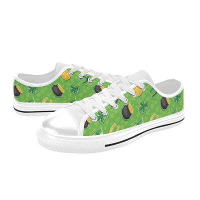 Shamrock Saint Patrick's Day Print Design LKS302 Women's White Low Top Shoes