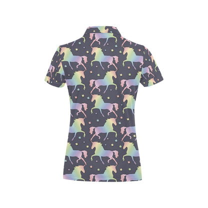 Rainbow Pattern Print Design A05 Women's Polo Shirt