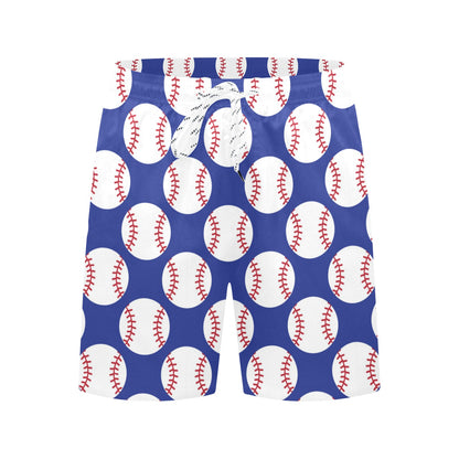 Baseball Blue Background Men's Swim Trunks Beach Shorts