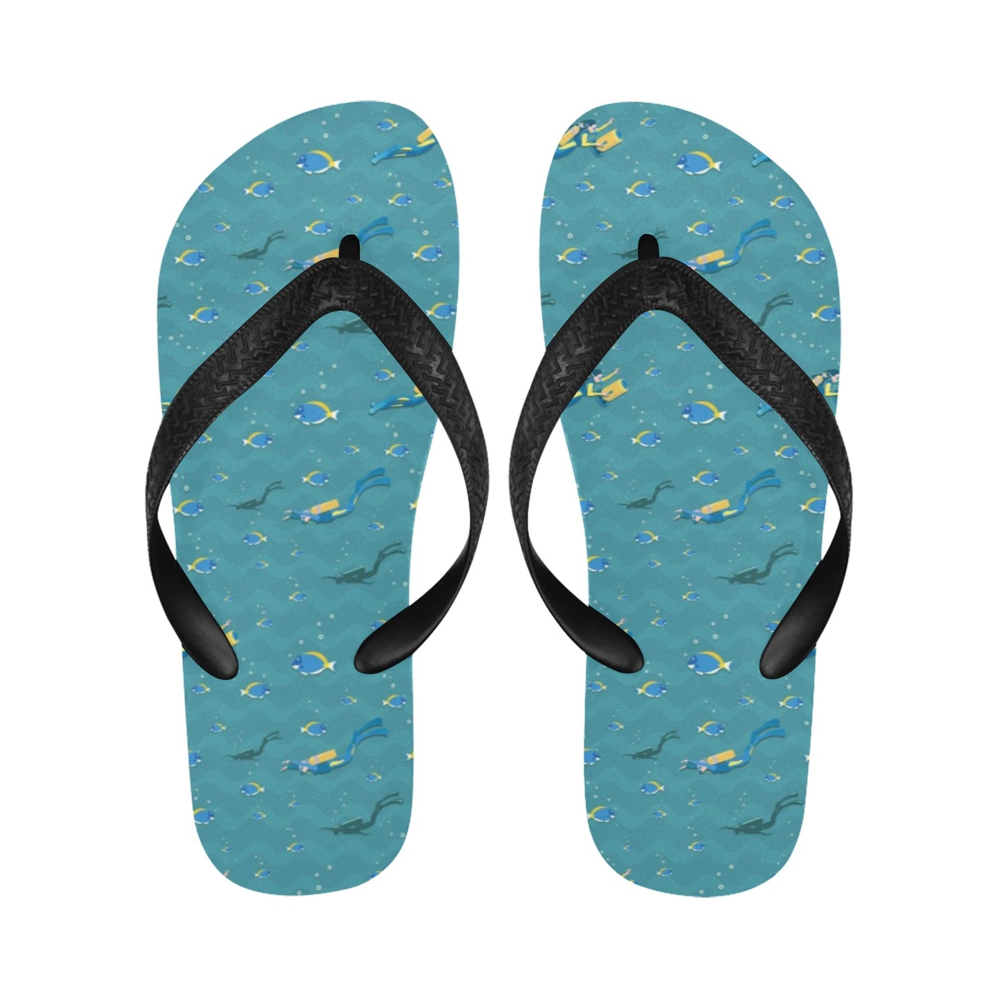 Scuba Driving Pattern Print Design LKS306 Flip Flops