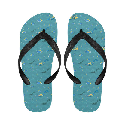 Scuba Driving Pattern Print Design LKS306 Flip Flops