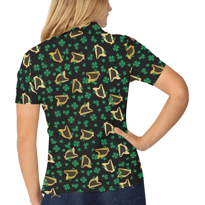 Harp Print Design LKS402 Women's Polo Shirt