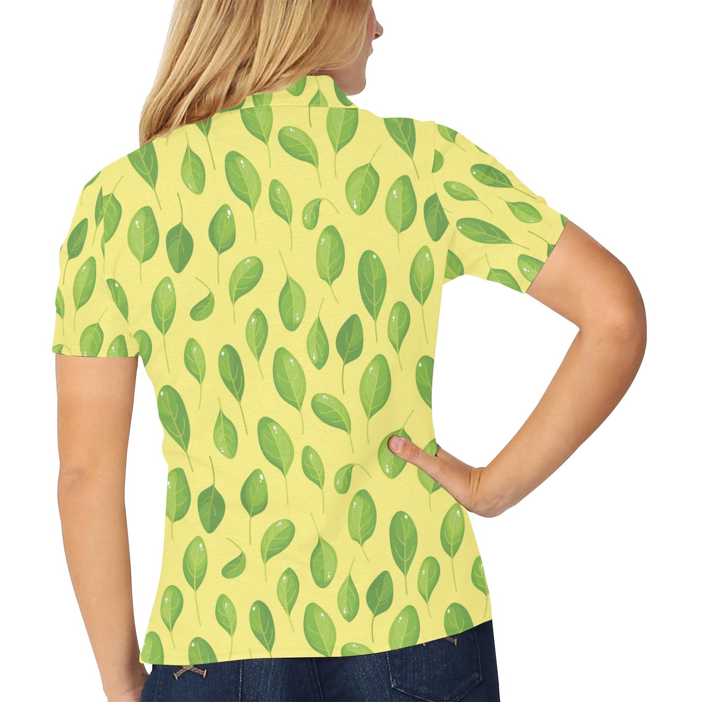 Spinach Print Design LKS302 Women's Polo Shirt
