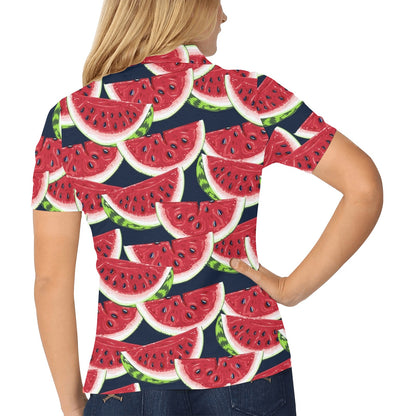 Watermelon Pattern Print Design WM011 Women's Polo Shirt