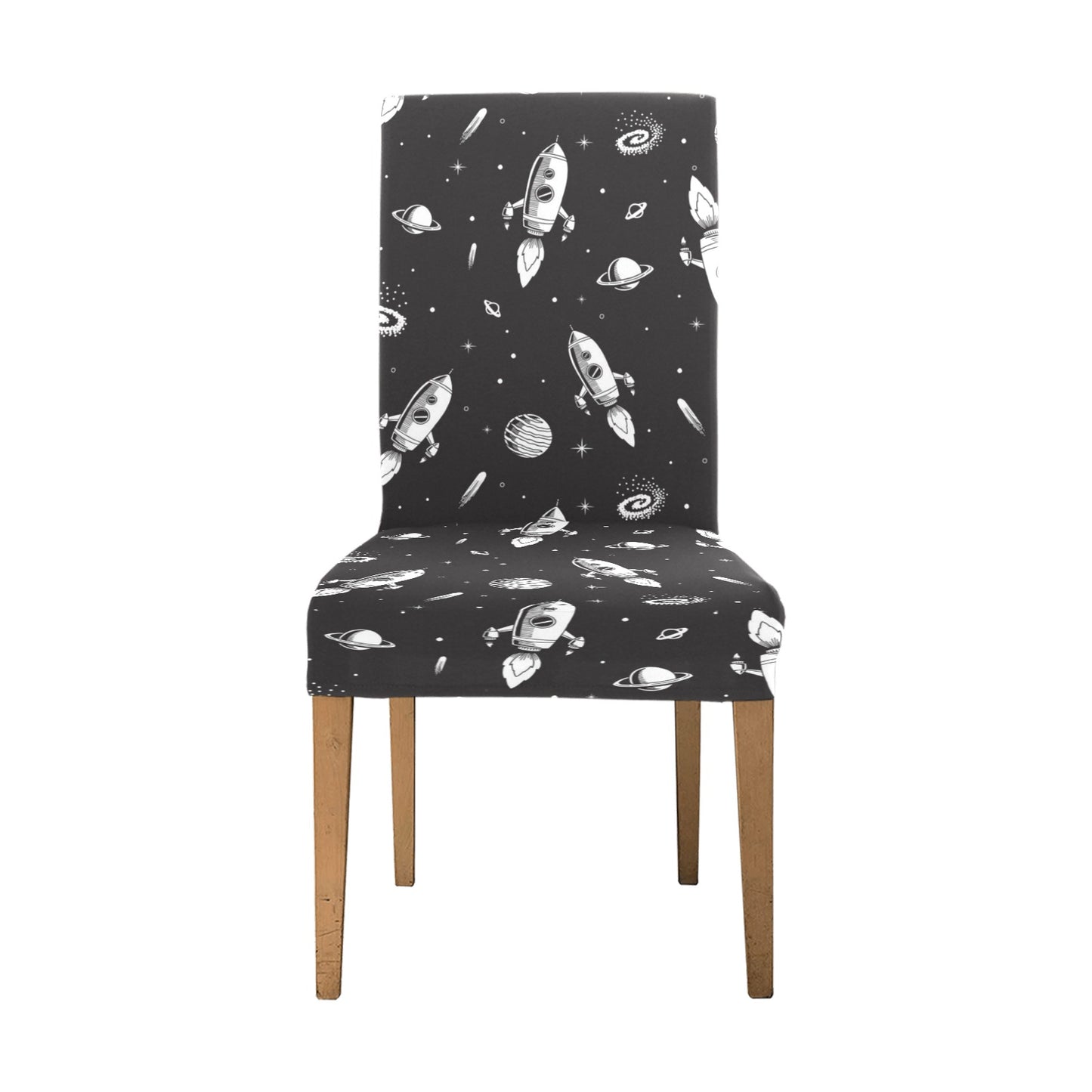 Space Rocket Print Design LKS303 Dining Chair Slipcover