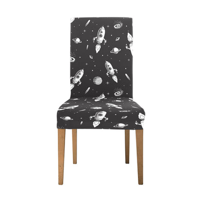 Space Rocket Print Design LKS303 Dining Chair Slipcover
