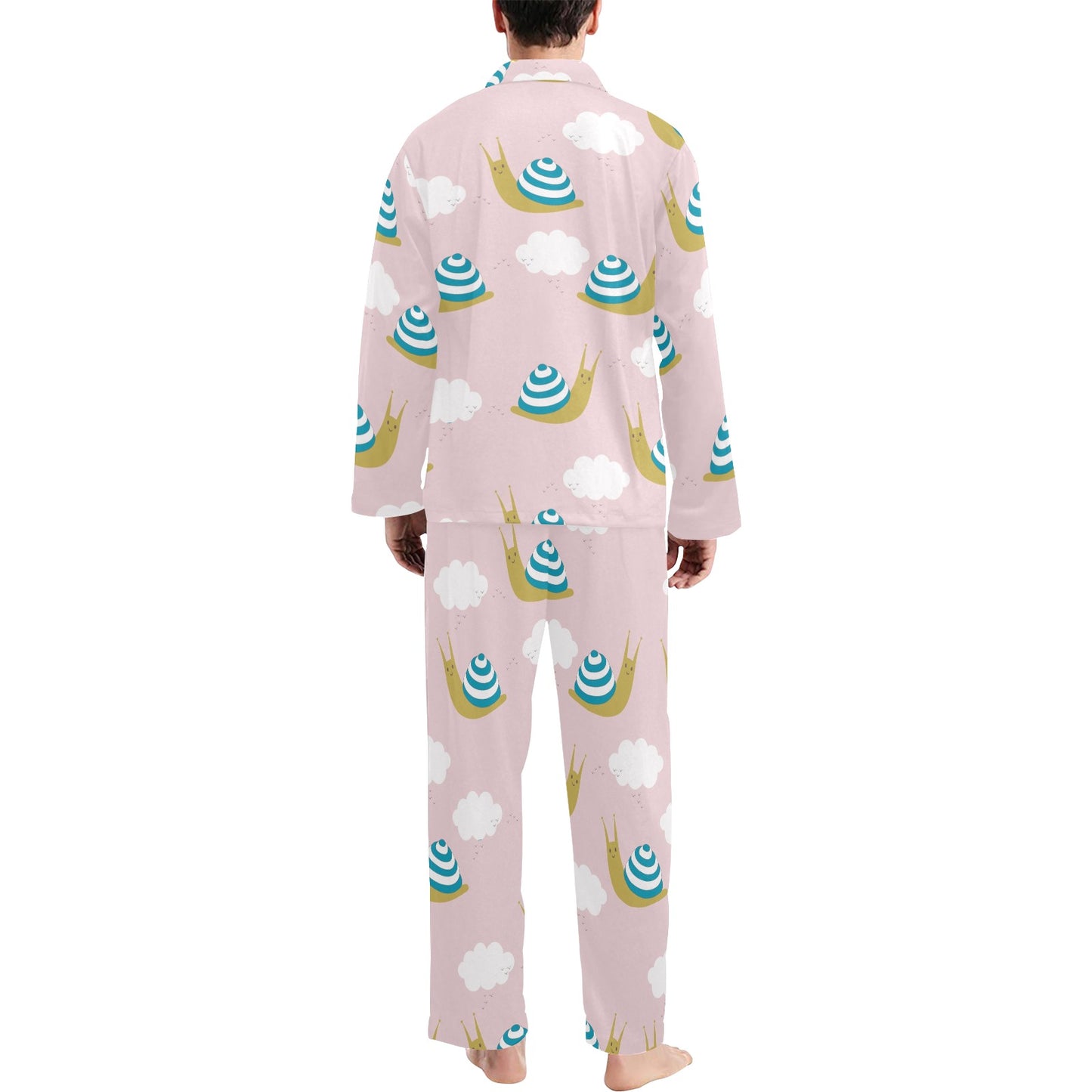 Snail Pattern Print Design 02 Men's Long Pajama Set