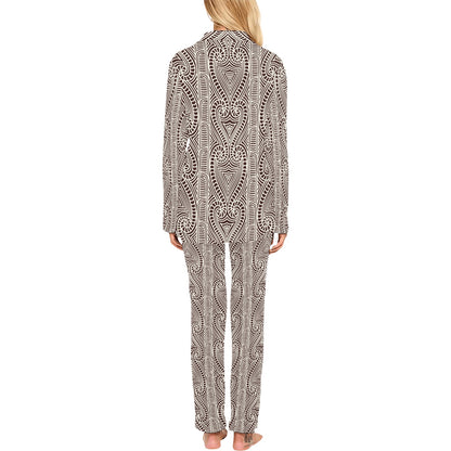 Maori Pattern Print Design 04 Women's Long Pajama Set
