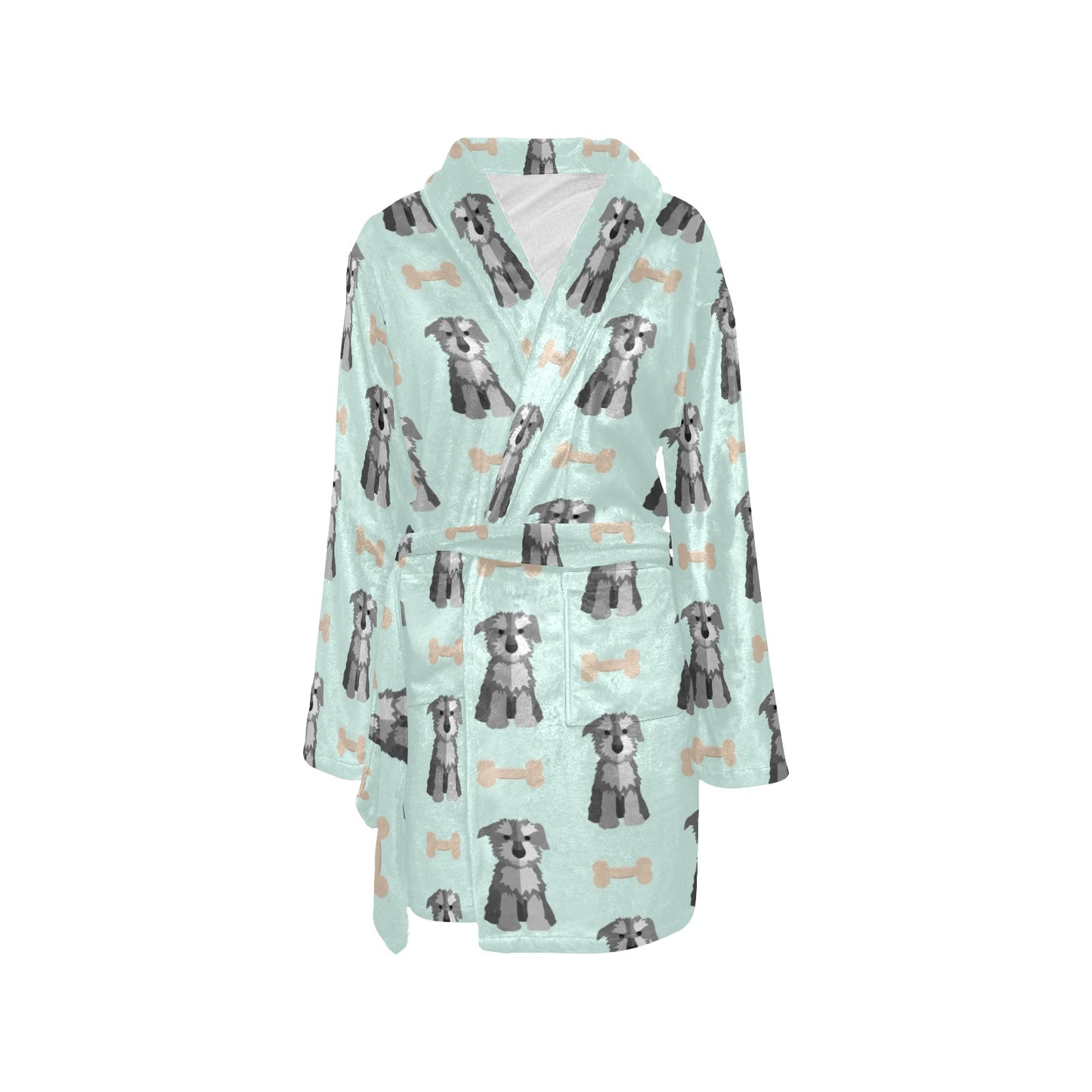 Schnauzers Pattern Print Design A03 Women's Fleece Robe