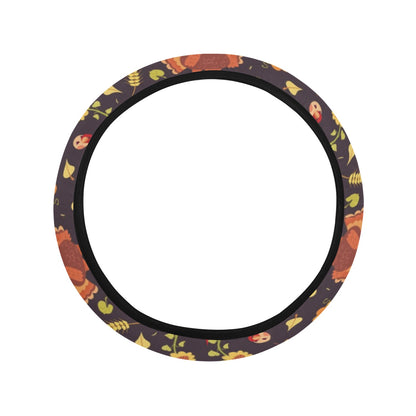 Thanksgiving Print Design LKS305 Steering Wheel Cover with Elastic Edge