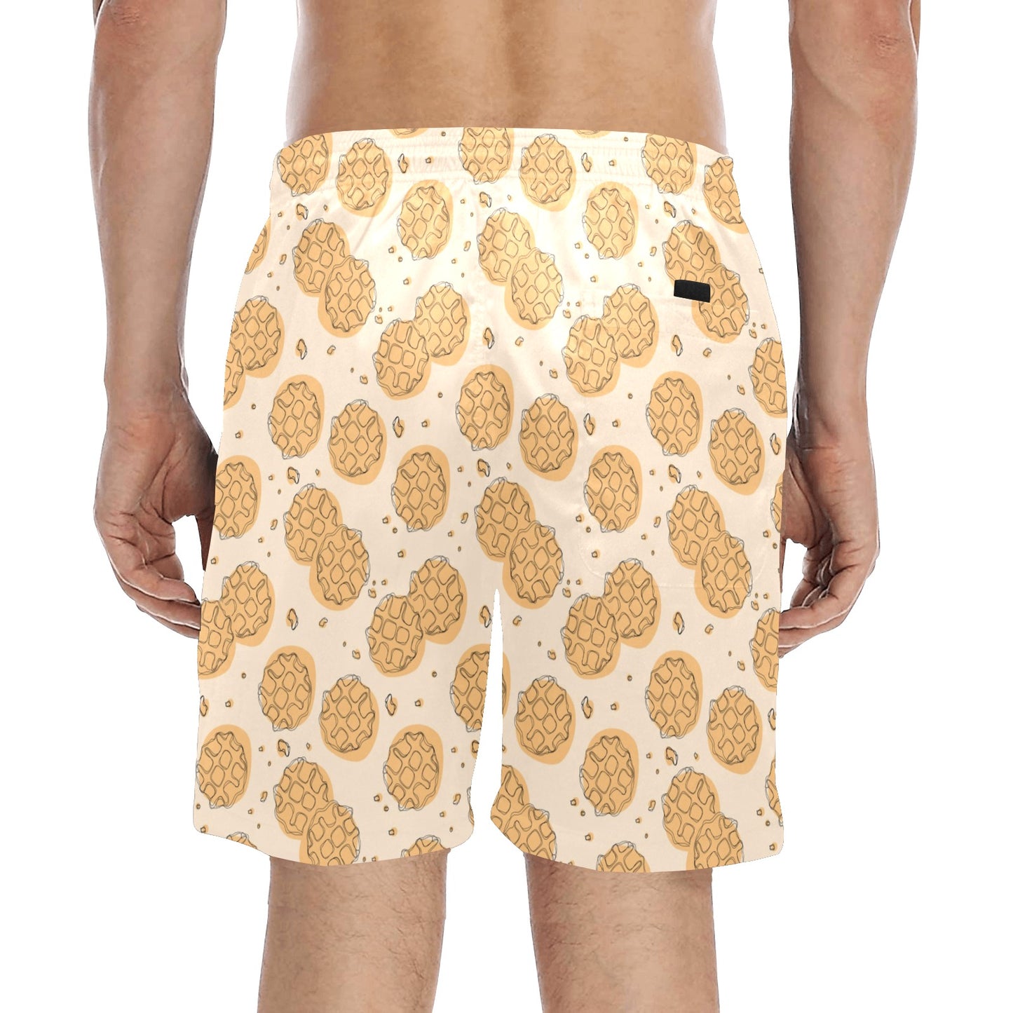 Waffle Print Design LKS303 Men's Swim Trunks Beach Shorts