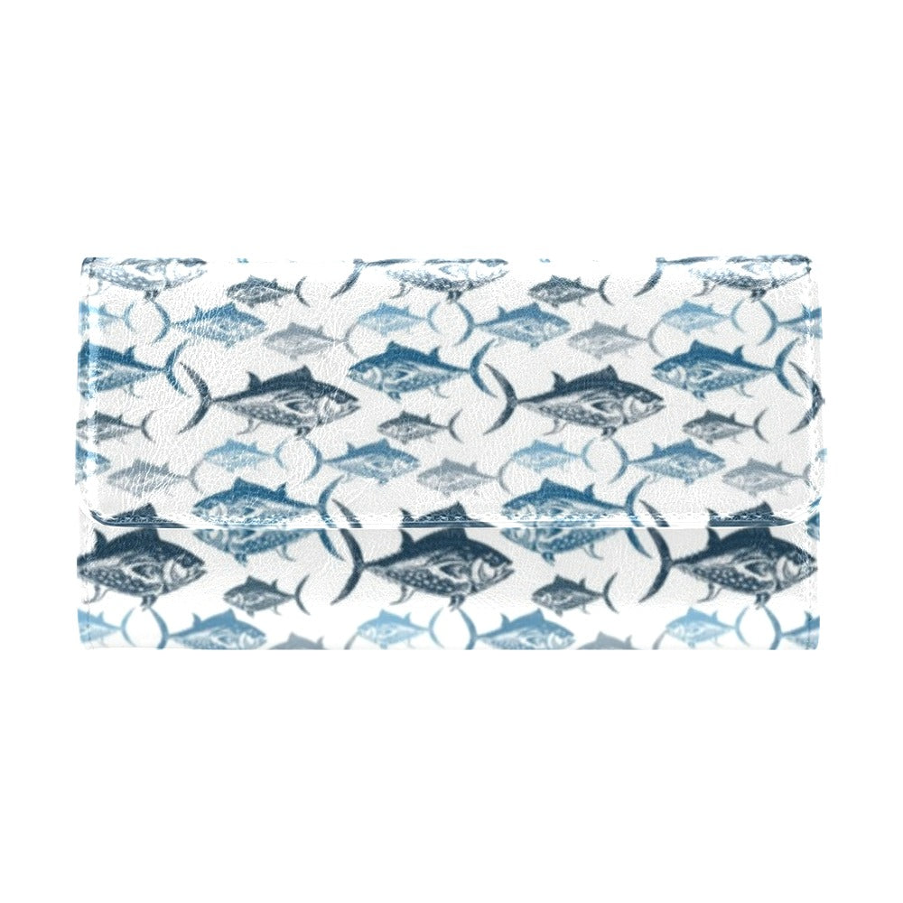 Tuna Fish Print Design LKS303 Women's Trifold Wallet